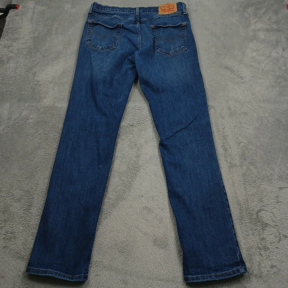 Levis 511 Jeans Mens 34x32 Blue Denim Slim Fit Distressed Pockets Cotton A2